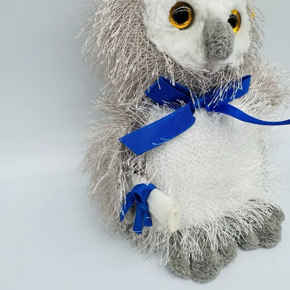 Aurora World  Graduation White Owl Soft Plush Animal Rainbow Tag Rare